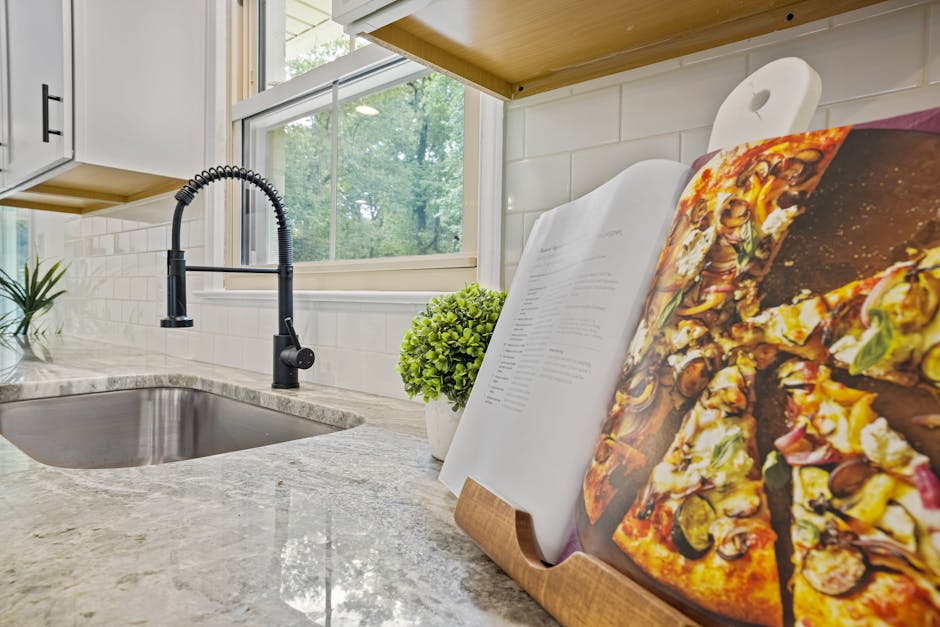 Marble kitchen countertop